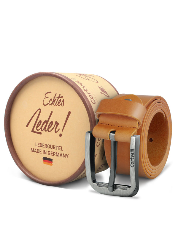 Cartvelli Premium Ledergürtel Herren Cuero Braun 38mm Made in Germany
