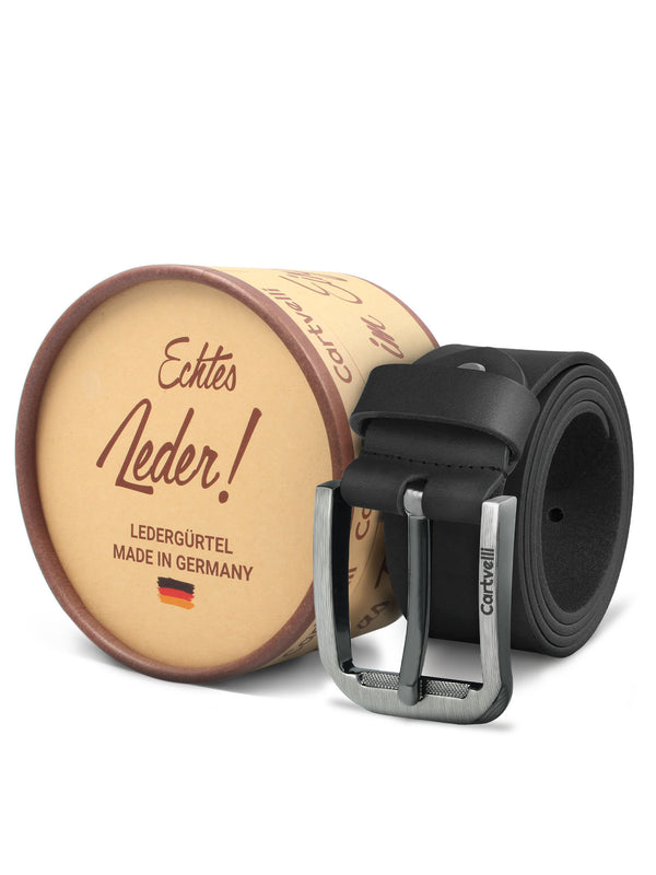 Cartvelli Premium Ledergürtel Herren Grau 40mm inkl. Geschenkbox - Made in Germany