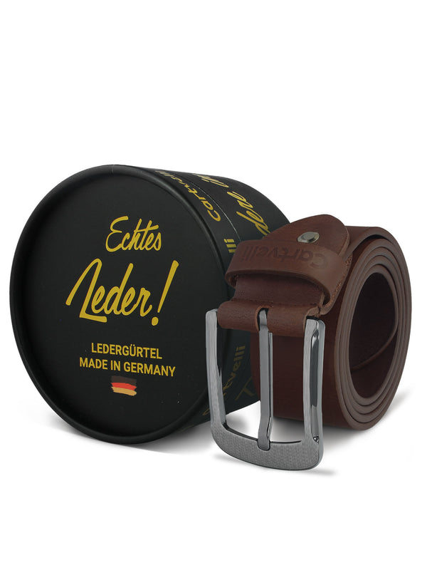 Cartvelli Ledergürtel Herren schwarz 40mm inkl. Geschenkbox - Made in Germany - Gold Edition