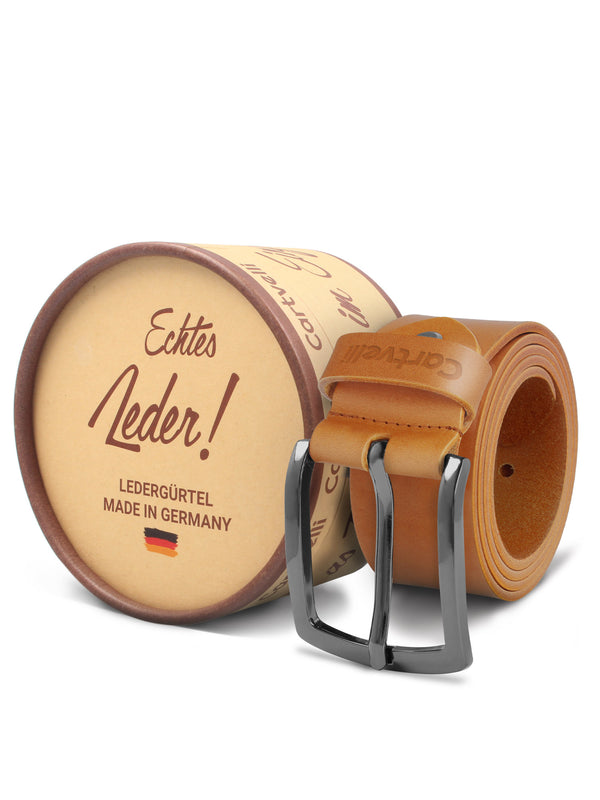 Cartvelli Ledergürtel Damen und Herren Cuero Braun 40mm inkl. Geschenkbox - Made in Germany