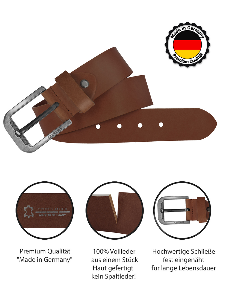 Ledergürtel Herren Schwarz 40mm inkl. Geschenkbox - Matt-Schwarze Schnalle - Made in Germany Ledergürtel Herren Schwarz 40mm inkl. Geschenkbox - Matt-Schwarze Schnalle - Made in Germany